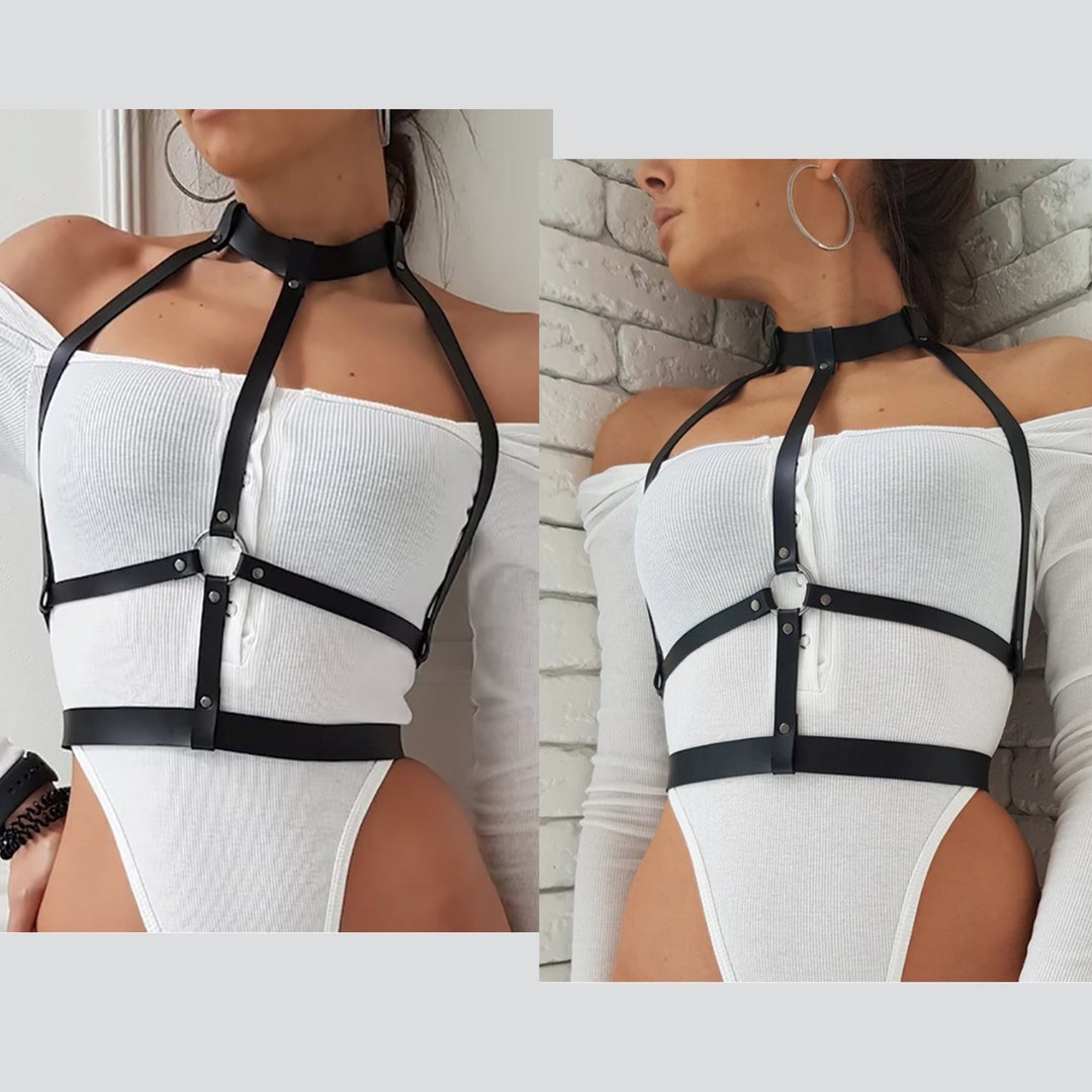 Ring Linked Harness Belt Chest Harness for Women Leather Etsy