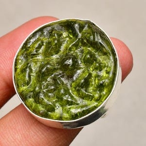 Moldavite Gemstone Ring, Jewelry Ring, 925 Silver Plated Jewelry, (Size-9) Engagement Gift, Ring For Mother, Everyday Jewelry