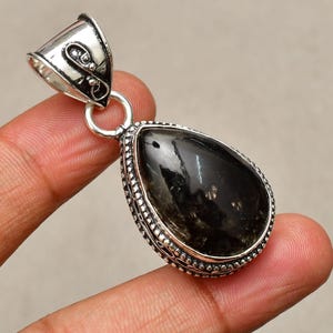 Golden Seraphinite Gemstone Pendant, Jewelry Pendant, 925 Silver Plated Jewelry, Engagement Gift, Pendant ForMother, Everyday Silver Jewelry