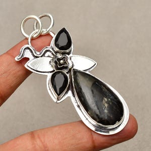 Golden Seraphinite Gemstone Pendant, Jewelry Pendant, 925 Silver Plated Jewelry, Engagement Gift, Pendant For Mother , Everyday Jewelry