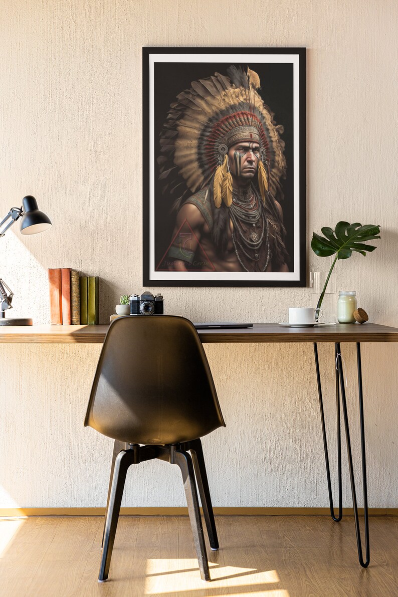 Printable Digital Wall Art Native American Chief Native Etsy