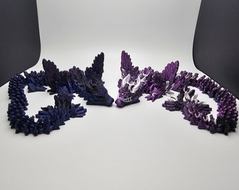 Winged Lunar Style Dragon - Custom Color Gradients, Dragon Decoration 3D Printed