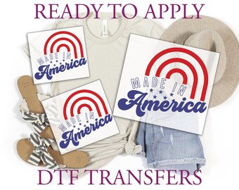 Made In American 4th Of July Iron on Decal - Ready To Press - Transfers For Shirts - American Graphic Tee Designs