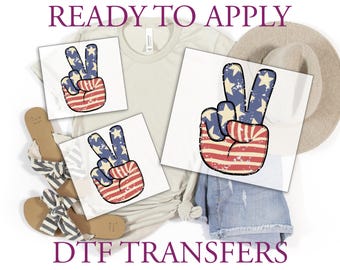 Retro Peace Hands - Ready To Press - Transfers For Shirts - Funny Womens Graphic Tee Designs