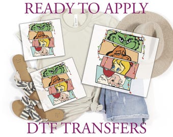 Grinch Santa DTF Decal Transfer - Ready To Press - Transfers For Shirts - Funny Christmas Shirt Iron On Christmas Decals