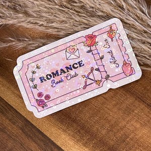 Bücher Sticker Romance Bookclub Ticket Bookshop Bookclub – Bookish Aufkleber für Leser, E-Reader, Laptop & Journal