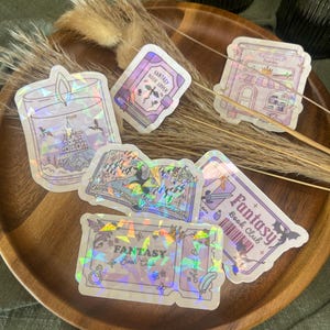 Fantasy Bücher Sticker Set – holografische Book Aufkleber für Leser, E-Reader & Journals, Geschenk für Booklover, Kindle, Tolino