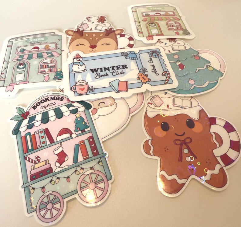 Winter Reading, Beautiful Stickers, Bookish, Ideal for E-readers, Laptops or Notebooks, Gift, Present, Bookish Sticker Set, Journal image 5