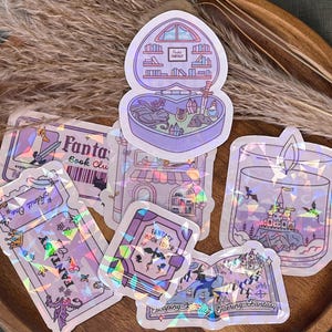 Fantasy Bücher Sticker Set – holografische Book Aufkleber für Leser, E-Reader & Journals, Geschenk für Booklover, Kindle, Tolino