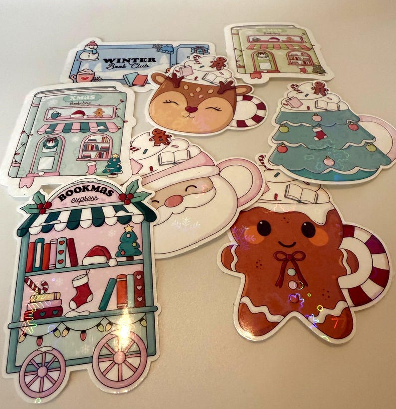 Winter Reading, Beautiful Stickers, Bookish, Ideal for E-readers, Laptops or Notebooks, Gift, Present, Bookish Sticker Set, Journal image 3