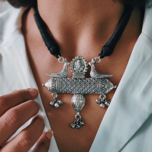Silver oxidised choker necklace ,ethnic silver look alike jewelry, Bohemian style women jewelry, german silver necklace neckpiece
