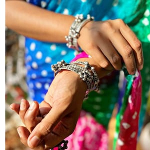 Bangle set, ghungroo Indian jewelry, oxidised German silver bangle set, silver oxidised bangles,antique bangles