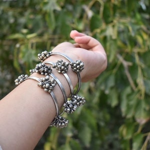 Bangle set, ghungroo Indian jewelry, oxidised German silver bangle set, silver oxidised bangles,antique bangles
