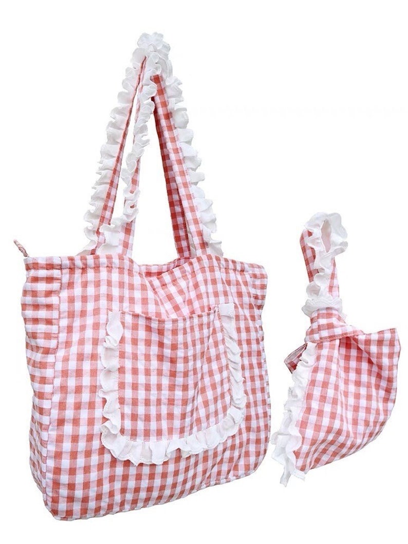 Quilted Scrunchies Gingham Bow Printed Medium Duffle Bag main image 0