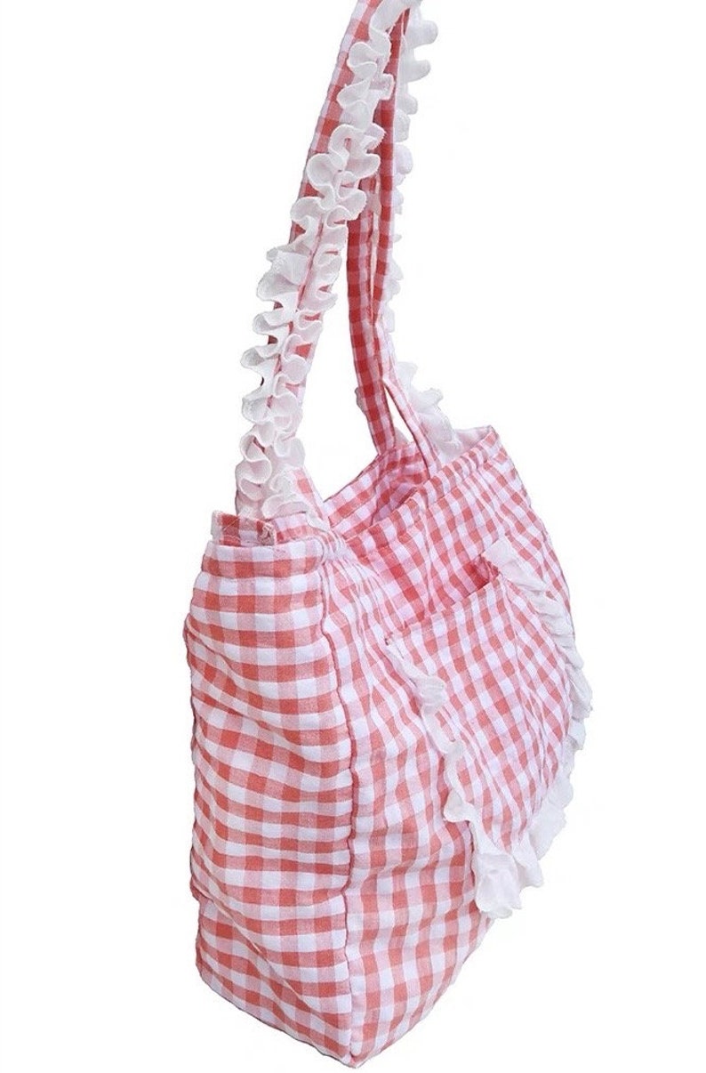 Quilted Scrunchies Gingham Bow Printed Medium Duffle Bag main image 1