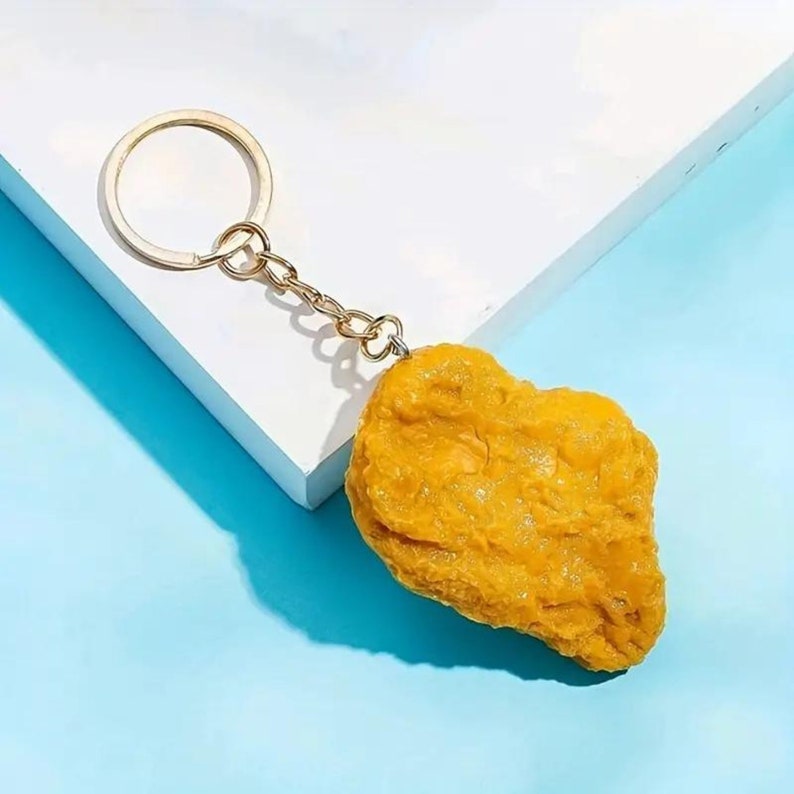 1pc Chicken Nugget Keychain, Funny and Cute, Fried Chicken Shape ...