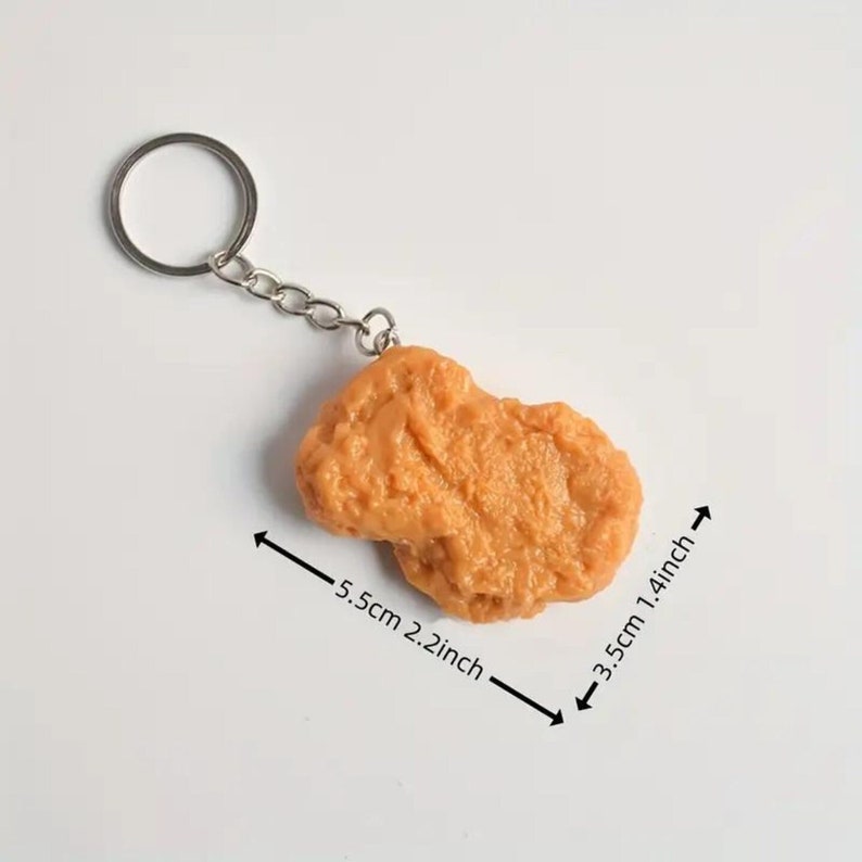 1pc Chicken Nugget Keychain, Funny and Cute, Fried Chicken Shape ...