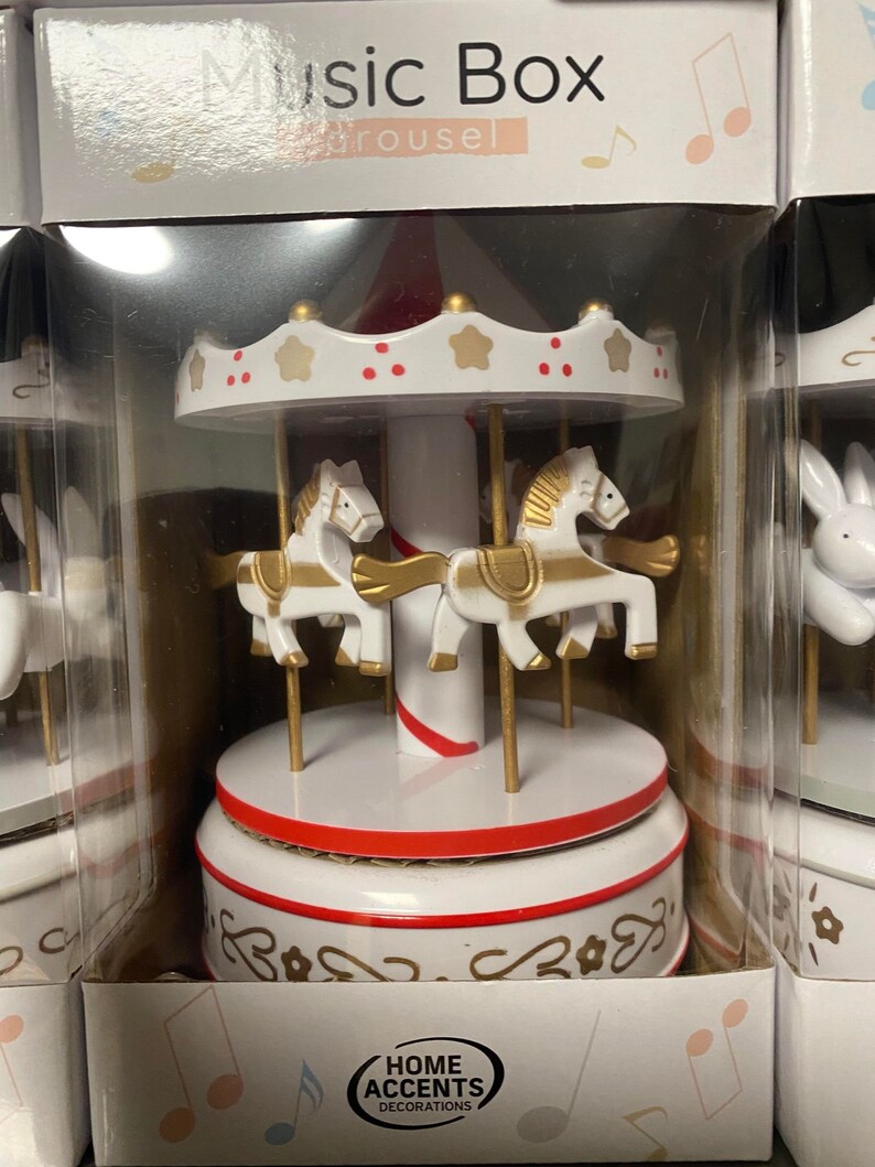 Carousel Music Box With ''it's a Small World'' Music From Disneyland