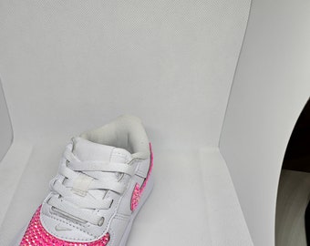 Custom Bling Rhinestone Air Force 1s toddler and little kid shoes Bling Air Force 1s