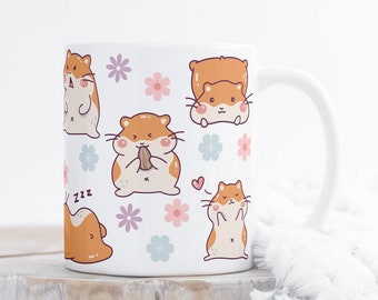 Tazza con simpatico criceto, divertente tazza con simpatico cartone animato, regalo per amanti degli animali, graziosa tazza da caffè, tazza per amanti degli animali