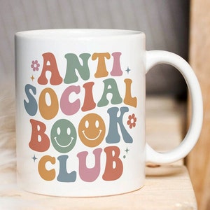 Tazza per amanti dei libri, regalo per amanti dei libri, club del libro antisociale immagine 1