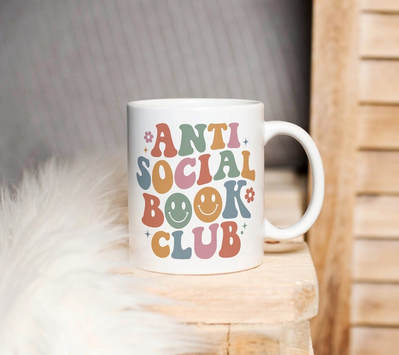 Tazza per amanti dei libri, regalo per amanti dei libri, club del libro antisociale immagine 1