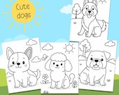 Dog Coloring Pages for Kids – Toddler Coloring Sheets, Preschool Printable Activity, Cute Puppy Dogs, Easy Dog Coloring Pages For Kids
