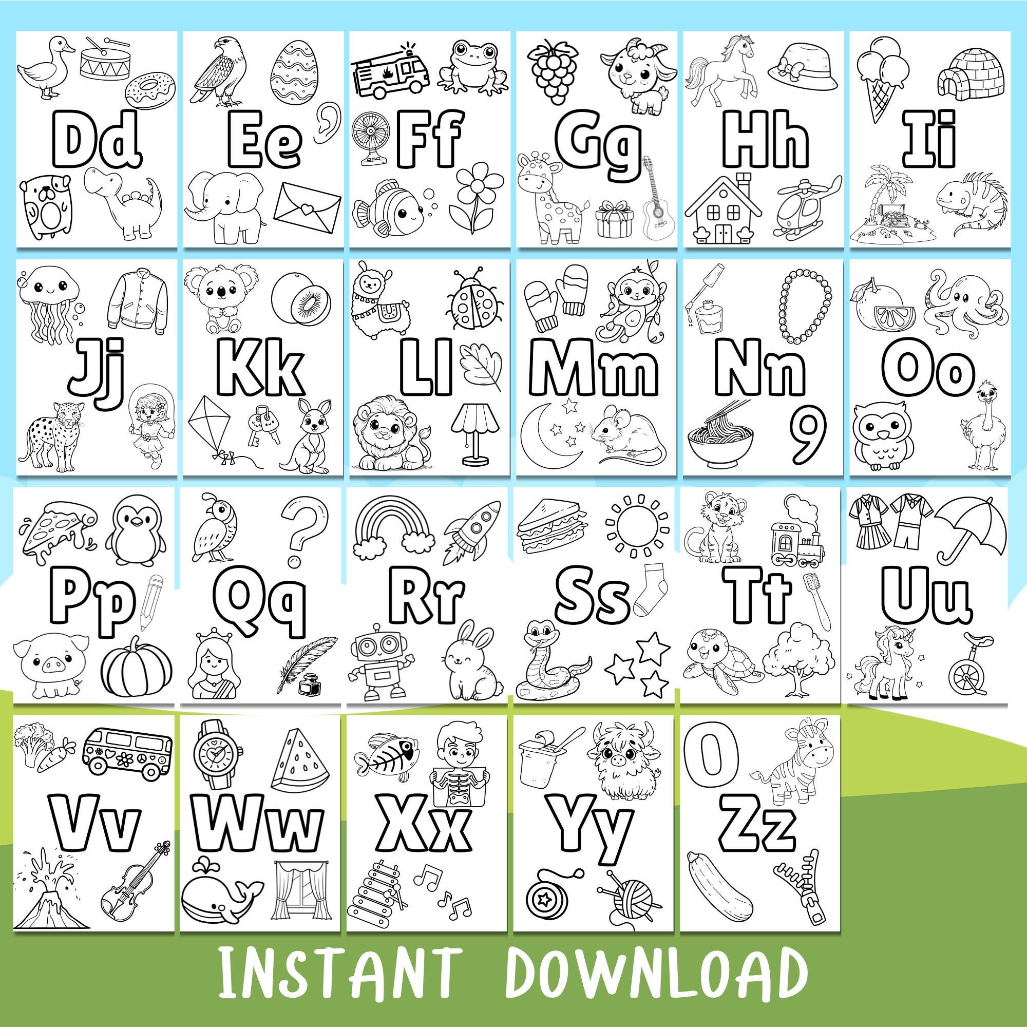 Alphabet Coloring Pages – ABC Coloring Pages, Preschool Learning ...
