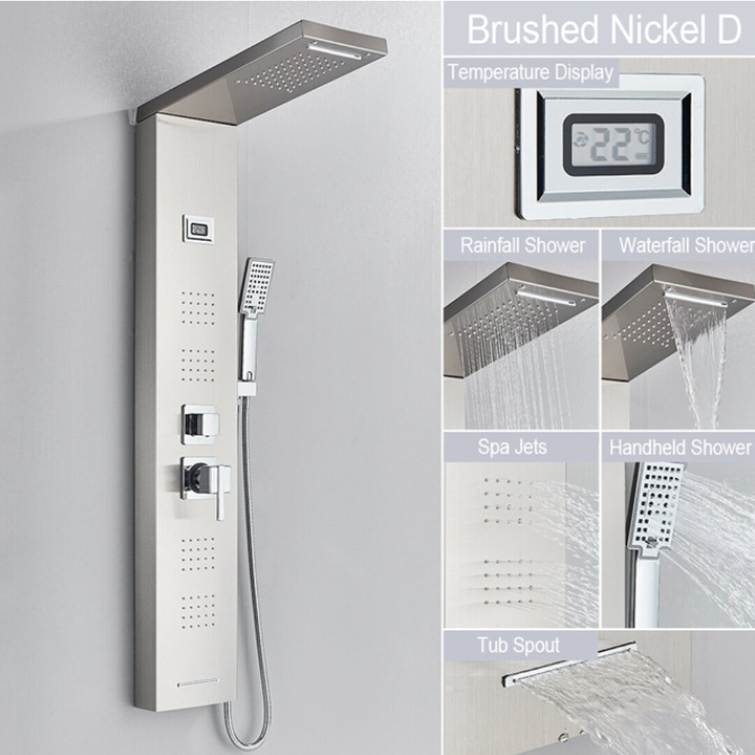 Shower Panel Waterfall Rain Shower Faucet Set SPA Massage Jet Etsy
