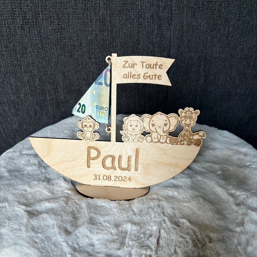 Arche Noah Holz Personalisiert Taufe