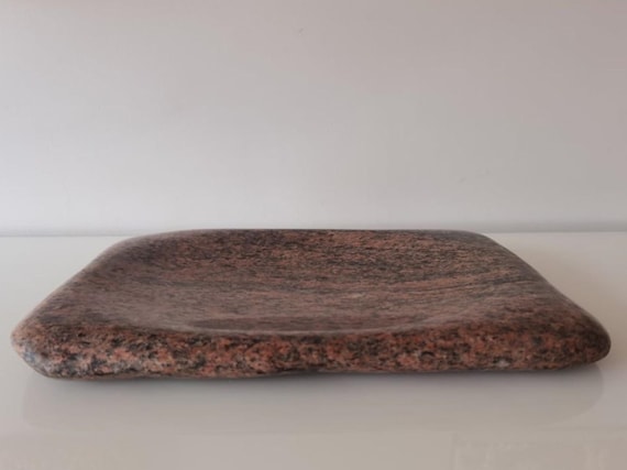 Handmade Indian Red Granite Tray: Food Platter, Vanity Holder