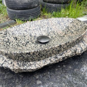Natural Stone Bathroom Vanity Sink - Handmade Craftsman Design 50x32x10cm.
