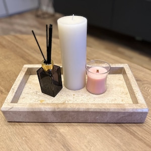 Elegant Marble Tray: Versatile Jewelry Organizer for Stylish Bathrooms and Living Spaces