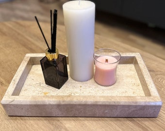 Elegant Marble Tray: Versatile Jewelry Organizer for Stylish Bathrooms and Living Spaces