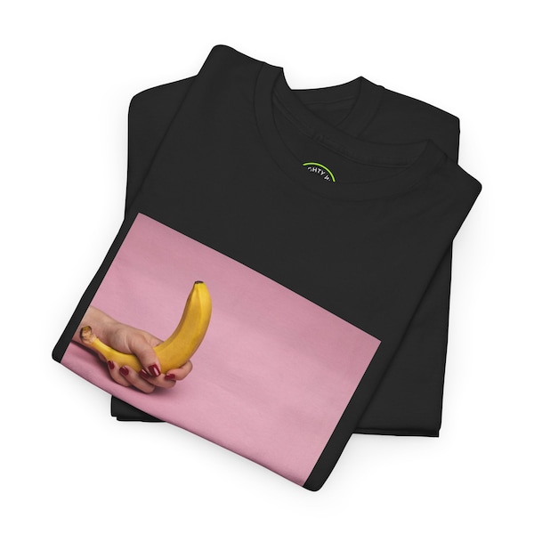 Girl's Hand Holding Banana Tight Tee - Unique and Provocative Design