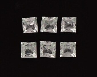 Lab Grown Mint Green Sapphire Square Princess Cut Faceted Loose Gemstone Jewelry Making Wholesale Lot ( 2MM To 20MM )
