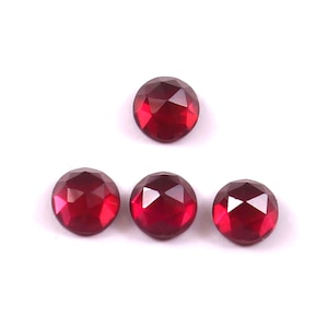 AAA Röd Granat Cabochon: 2-15 mm Rund Rosenslipad Lös Ädelsten