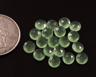 AAA Natural Prehnite Round Checkerboard Cut Briolette Calibrated Loose Gemstone Jewelry Making Wholesale Lot ( Size 3MM To 30MM )