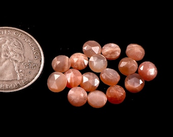 AAA Natural Sunstone Round Checkerboard Cut Briolette Calibrated Loose Gemstone Jewelry Making Wholesale Lot ( Size 3MM To 20MM )