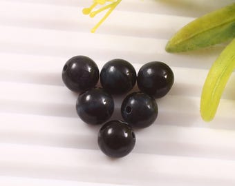 Cuentas de gema ojo de halcón AAA, esferas redondas y lisas, para la elaboración de joyas