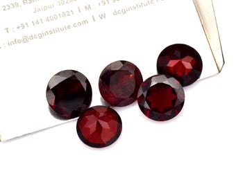 Gema de granate rojo natural AAA, talla redonda facetada (1-15 mm)