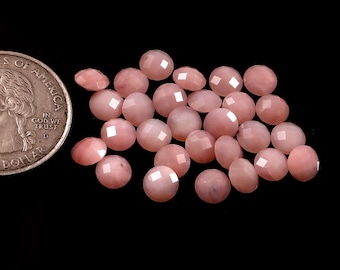 AAA Natural Pink Opal Round Checkerboard Cut Briolette Calibrated Loose Gemstone Jewelry Making Wholesale lot ( Size 3MM To 30MM )