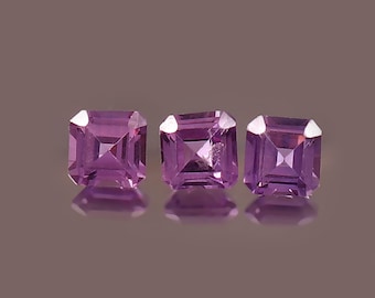 Lab Grown Violet Sapphire Asscher Shape Cut Faceted Loose Gemstone Jewelry Making Wholesale Lot ( 3MM To 20MM )