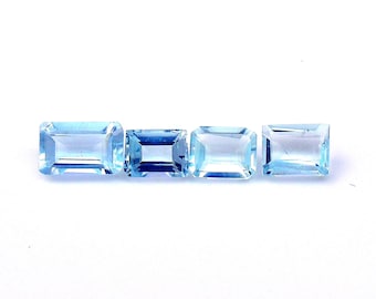 AAA Natural Aquamarine Octagon Cut Faceted 2X3MM To 8X10MM Calibrated Loose Gemstone Jewelry Making Wholesale Lot