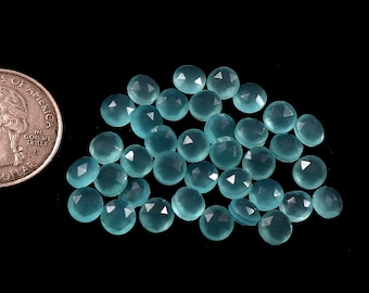 AAA Natural Paraiba Chalcedony Round Checkerboard Cut Briolette Calibrated Loose Gemstone Jewelry making Wholesale Lot ( Size 3MM To 30MM)