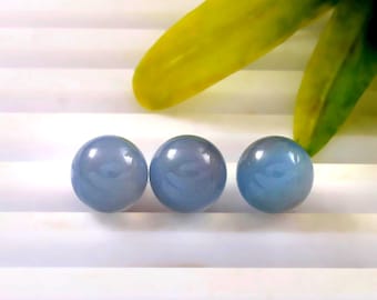 AAA Blue Chalcedony Gemstone Spheres, 3-30mm Smooth Round Beads
