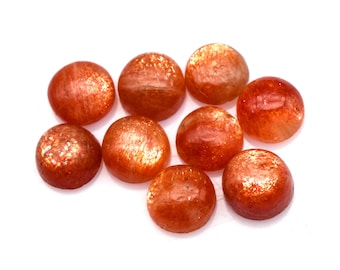 AAA Orange Sunstone Round Cabochon, Loose Gemstone (1-20mm)