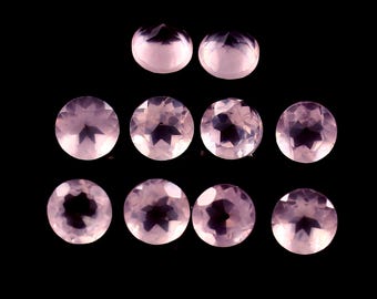 Gema de cuarzo rosa AAA, talla redonda facetada, 1-30 mm, piedra suelta