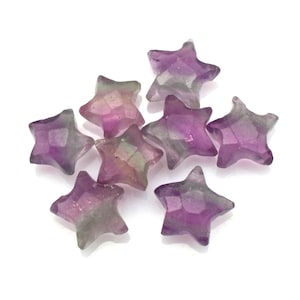 AAA Natural Fluorite Star Shape Briolette 8X8MM To 15X15MM Fluorite Hand Carved Star Charm Beads Jewelry Making Loose Gemstone Wholesale Lot