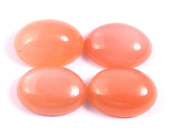 AAA Peach Moonstone Cabochon, Oval Flatback Gemstone (2x3MM to 20x30MM)
